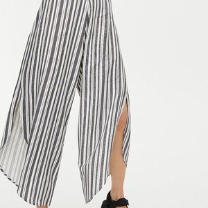 Pull&Bear Striped Linen Blend Pants Small